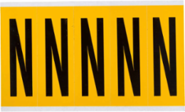 Vinyl Letter Labels - 3.875 Inch H, Black on Yellow, Permanent Adhesive, 125 Labels/Pack