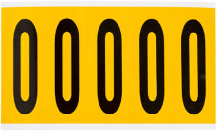 Pressure Sensitive Vinyl Letter Label - 3.875 Inch H, Black on Yellow, Outdoor Use