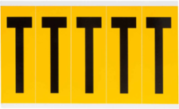 Pressure Sensitive Vinyl Letter Labels - 3.875 Inch H, Black on Yellow, Gloss