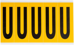 Vinyl Letter Labels - 3.875 Inch H, Black on Yellow, Permanent Adhesive, Weather-Resistant