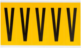 Vinyl Letter Labels 3.875 Inch H Black on Yellow, 125 Pack, Weather Resistant