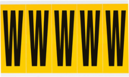 15 Series Pressure Sensitive Vinyl Letter Label 3.875 Inch H, Black on Yellow
