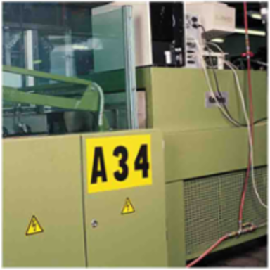 Pressure Sensitive Vinyl Letter Labels, 3.875 Inch H, Black on Yellow, 125 Labels/Pack