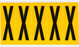 Pressure Sensitive Vinyl Letter Labels, 3.875 Inch H, Black on Yellow, 125 Labels/Pack