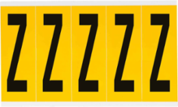 Die-Cut Vinyl Letter Labels, 3.875 Inch H, Black on Yellow, Outdoor Use, 125 Labels/Pack