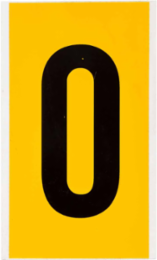 Vinyl Number Label 6 Inch H, Black on Yellow, Outdoor Use, Gloss Finish