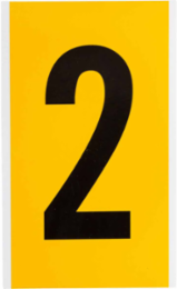 15 Series Pressure Sensitive Vinyl Number Label - 6 Inch H, Black on Yellow, 2