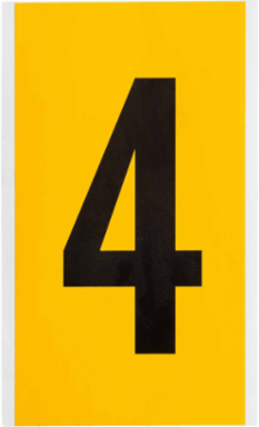 Pressure Sensitive Vinyl Label - 6 Inch H, Black on Yellow, 9 in x 5 in, Outdoor Use