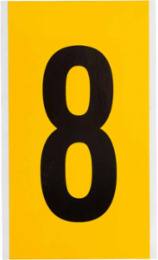Vinyl Number Label 6 Inch Height, Black on Yellow, Weather Resistant