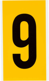15 Series Vinyl Number Label - 6 Inch H, Black on Yellow, Weather-Resistant