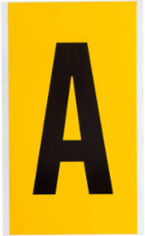 Vinyl Letter Label 9 Inch x 5 Inch, 6 Inch H, Black on Yellow, Outdoor Use