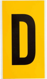 Pressure Sensitive Vinyl Letter Label - 6 Inch H, Black on Yellow, Outdoor Use