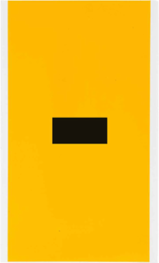 15 Series Vinyl Dash Label - 6 Inch H, Black on Yellow, Outdoor Use