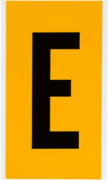 Vinyl Letter Label - 6 Inch H, Black on Yellow, Permanent Adhesive, Outdoor Use