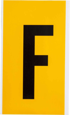Pressure Sensitive Vinyl Letter Label 6 Inch H Black on Yellow, Outdoor Durable