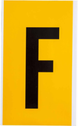 Pressure Sensitive Vinyl Letter Label 6 Inch H Black on Yellow, Outdoor Durable