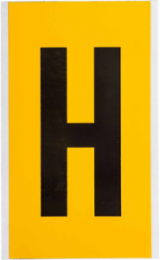 Pressure Sensitive Vinyl Letter Label - 6 Inch H, Black on Yellow, Outdoor Use, 25 Labels per Pack
