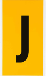 15 Series Vinyl Letter Label 6 Inch H, Black on Yellow, Weather-Resistant