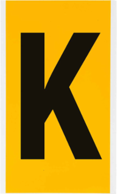 Vinyl Letter Label - 6 Inch H, Black on Yellow, Weather-Resistant, Permanent Adhesive