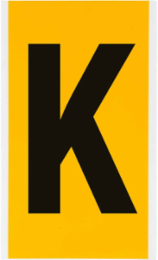 Vinyl Letter Label - 6 Inch H, Black on Yellow, Weather-Resistant, Permanent Adhesive