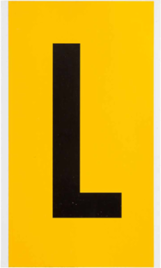 Pressure Sensitive Vinyl Label - 6 Inch H, Black on Yellow, Outdoor Use
