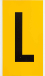 Pressure Sensitive Vinyl Label - 6 Inch H, Black on Yellow, Outdoor Use