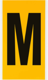 15 Series Vinyl Letter Label 6 Inch H, Black on Yellow, Outdoor Durability 8-10 Years