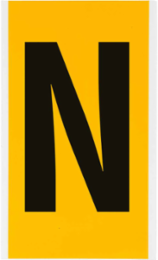15 Series Pressure Sensitive Vinyl Letter Label - 6 Inch H x 5 Inch W, Black on Yellow