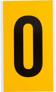 15 Series Vinyl Letter Label 6 Inch H, Black on Yellow, Permanent Adhesive