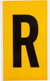 Pressure Sensitive Vinyl Letter Label - 6 Inch Character Height, Black on Yellow, 25 Labels/Pack