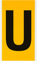 15 Series Vinyl Letter Label - 6 Inch H, Black on Yellow, Weather-Resistant