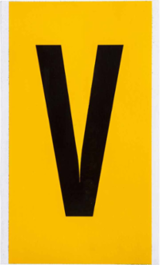15 Series Pressure Sensitive Vinyl Label - 6 Inch H, Black on Yellow, Durable