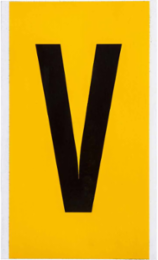 15 Series Pressure Sensitive Vinyl Label - 6 Inch H, Black on Yellow, Durable