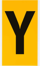15 Series Vinyl Letter Label - 6 Inch H, Black on Yellow, Durable Outdoor Use