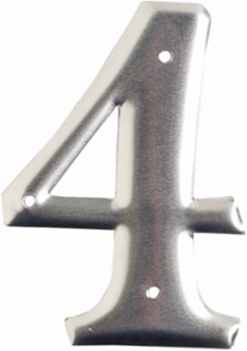 Aluminum Embossed Number & Letter Labels, 3 Inch Height, Silver, 10 Pack