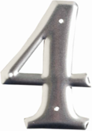 Aluminum Embossed Number & Letter Labels, 3 Inch Height, Silver, 10 Pack