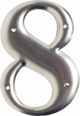 Aluminum Embossed Number & Letter Labels, 3 Inch Character Height, Silver