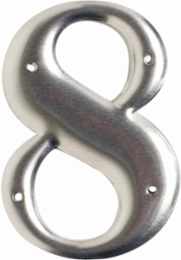 Aluminum Embossed Number & Letter Labels, 3 Inch Character Height, Silver