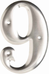 Aluminum Embossed Number Labels 3 Inch - Silver, 10 Pack
