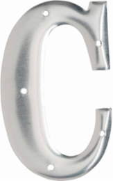 Aluminum Embossed Label Set, 3 Inch Character Height, Silver, 10 Pack