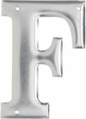 Aluminum Embossed Number & Letter Labels, 3 Inch Height, Silver Finish