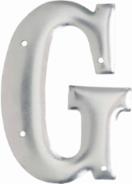 Permanent Aluminum Embossed Number and Letter Labels, 3 Inch Height, G