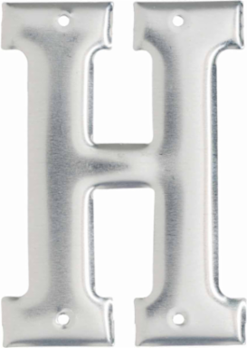 Permanent Aluminum Embossed Letter Label "H", 3 Inch Height, Durable Metal Construction