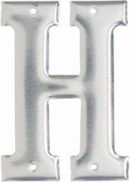 Permanent Aluminum Embossed Letter Label "H", 3 Inch Height, Durable Metal Construction
