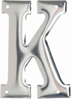 Aluminum Embossed Number & Letter Labels, 3 Inch Character Height, 10 Pack