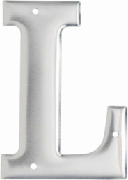 Aluminum Embossed Letter Labels, 3 Inch Height, Non-Reflective, Silver, Pack of 10