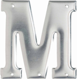 Aluminum Embossed Number & Letter Labels, 3 Inch Height, Silver Finish