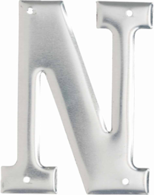 Aluminum Embossed Number and Letter Labels, 3 Inch Height, Silver