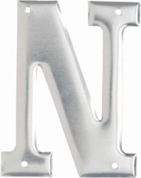 Aluminum Embossed Number and Letter Labels, 3 Inch Height, Silver