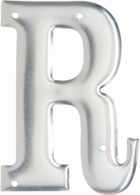 Aluminum Embossed Number & Letter Labels, 3 Inch Height, Silver Color